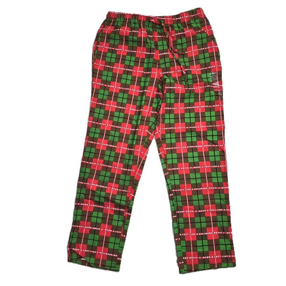 Hallmark Channel Men’s Christmas Pajama Pants XXL NWT Red Green Plaid Flannel